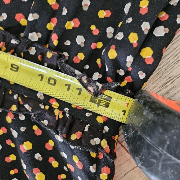 The ALLEY MAXI DRESS Black w/orange/white/yellow Design XS - Picture 9 of 12